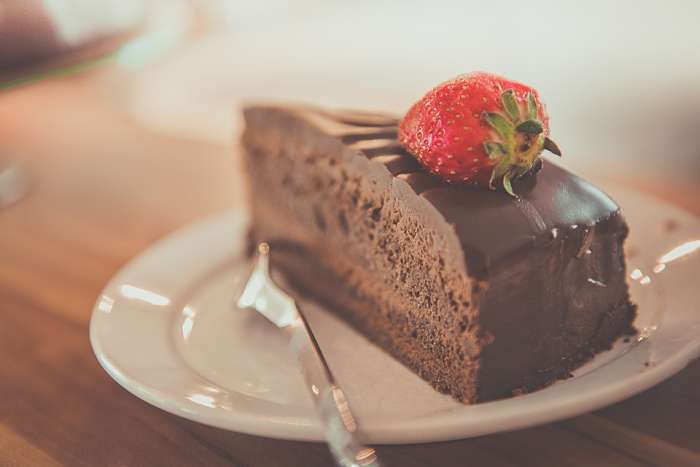 Tarta con alto contenido en azúcar y grasa