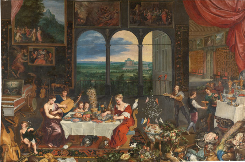 El Gusto, el Oído y el Tacto. Jan Brueghel