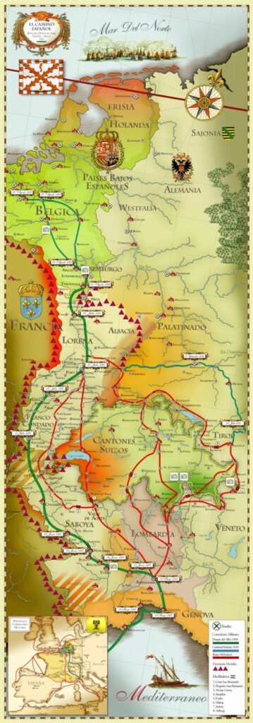 Mapa del Camino Español